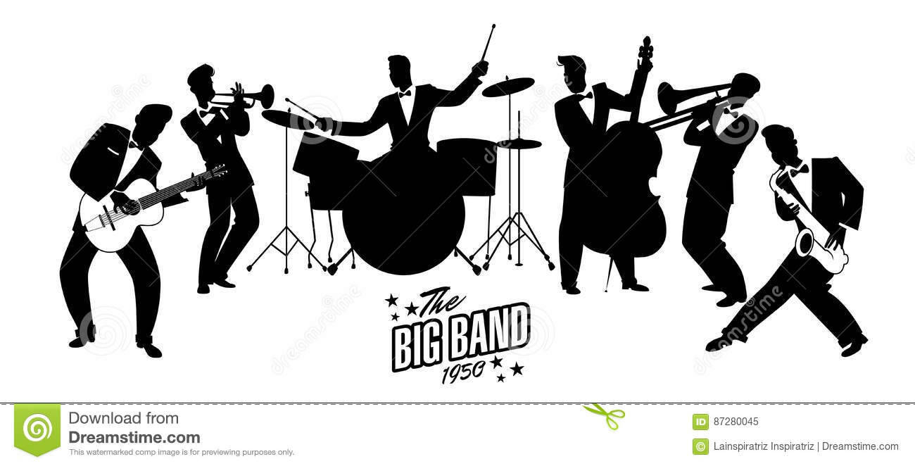 Immagine: jazz-swing-orchestra-retro-stile-illustrazione-del-fumetto-87280045